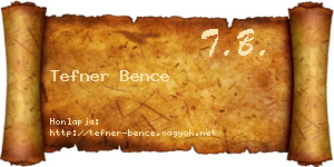 Tefner Bence névjegykártya