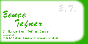 bence tefner business card